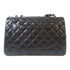 CHANEL Quilted CC SHW Classic Jumbo Shoulder Handbag Lambskin Leather Black