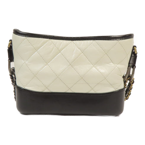 CHANEL Quilted CC GHW SHW Gabrielle Shoulder Bag A91810 Calfskin Leather White