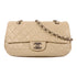 CHANEL CC SHW Chain Shoulder Bag Calfskin Leather Beige