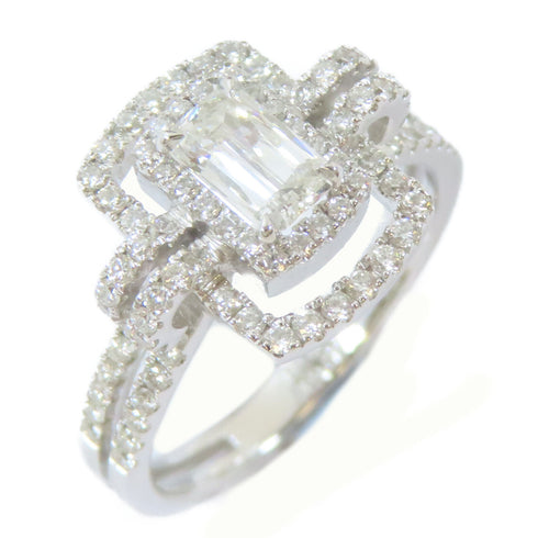 FINE JEWELRY 0.47ct/0.57ct Diamond Ring 18K White Gold US#6.75