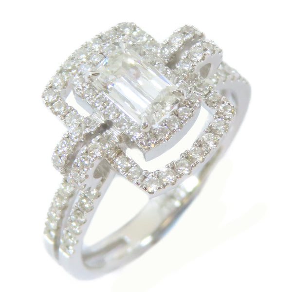 FINE JEWELRY 0.47ct/0.57ct Diamond Ring 18K White Gold US#6.75