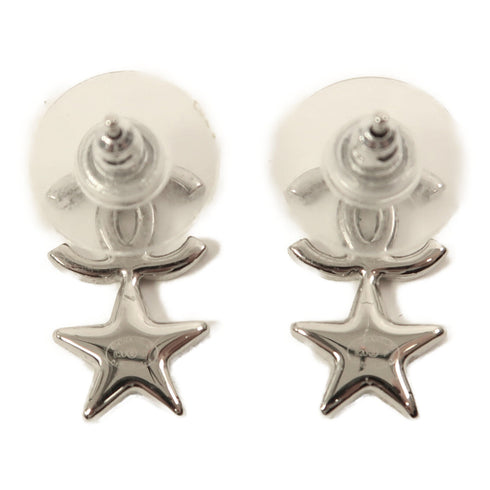 CHANEL CC Earrings Metal Silver