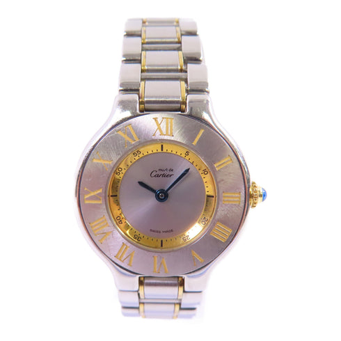 CARTIER 21 Must de Cartier W10073R6 Quartz Watch 18K YG Stainless Steel