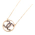 CHANEL CC Necklace Metal Leather Gold Black