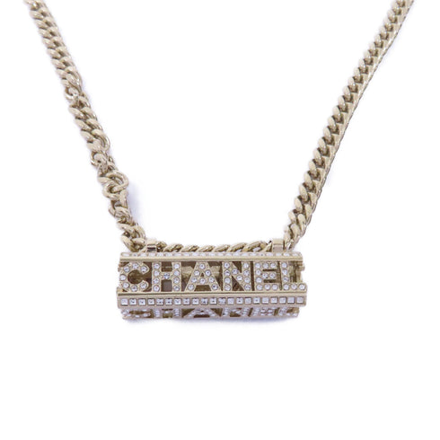 CHANEL CC Necklace Accessories Metal Gold Transparent