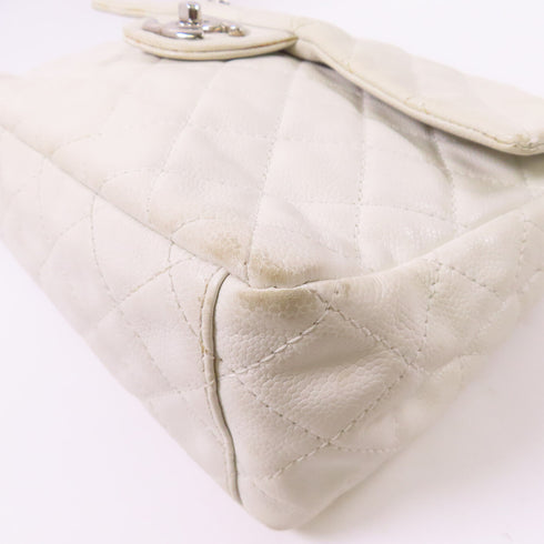 CHANEL CC SHW Chain Shoulder Bag Calfskin Leather White v1