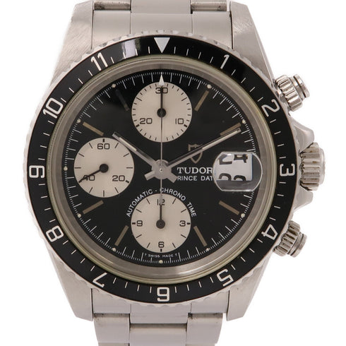 TUDOR Prince Date Chrono Automatic Watch 79270 Stainless Steel Black
