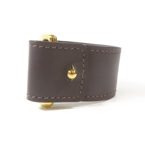 HERMES GHW Pavane Bracelet Bangle Swift Chocolate Brown Hermes #XS #14.75cm