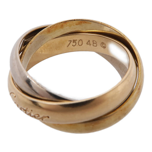 CARTIER Trinity Ring 18K Yellow White Pink Gold Cartier#48 US#4.5