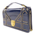 CHRISTIAN DIOR CD GHW Wallet On Chain Shoulder Bag Patent Leather Navy/Gold