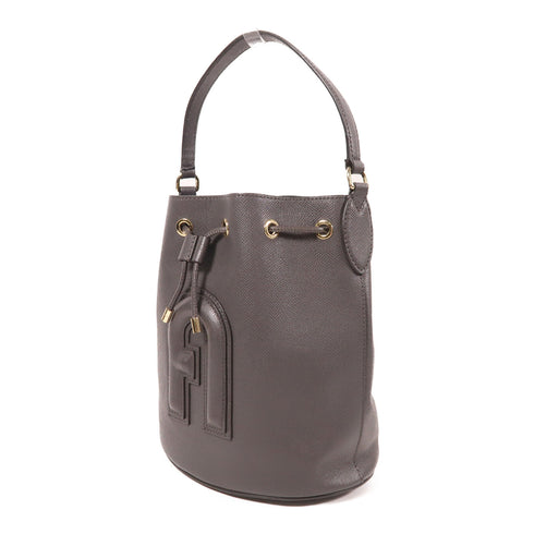 Furla GHW 2 Way Bucket Bag Calfskin Leather Grey