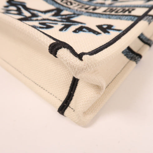 Christian Dior CD Book Tote Bag M1272ZRGV Canvas White Black