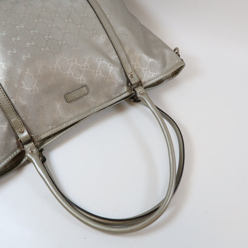 GUCCI GG SHW Tote Bag 197953 Canvas Silver Color