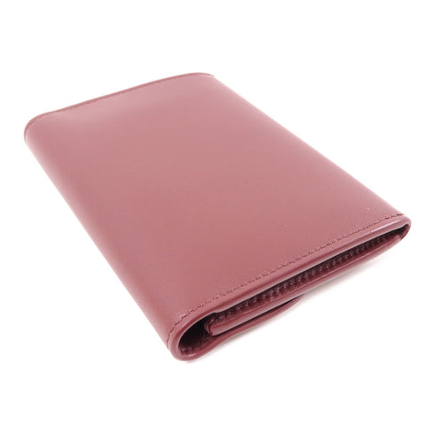 CARTIER GHW Card Case Calfskin Leather Bordeaux Color
