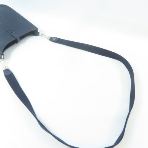 HERMES PHW Evelyne TPM Shoulder Crossbody Bag Clemence Leather Bleu Nuit Blue