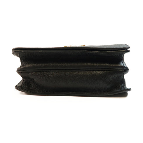 PRADA GHW Shoulder Bag Calfskin Leather 1BD102 Black