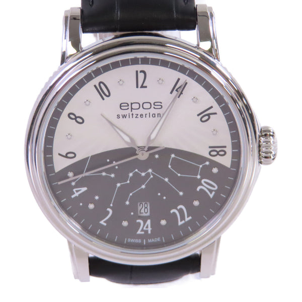 EPOS Emotion 3390S Automatic Watch Stainless Steel Leather Belt
