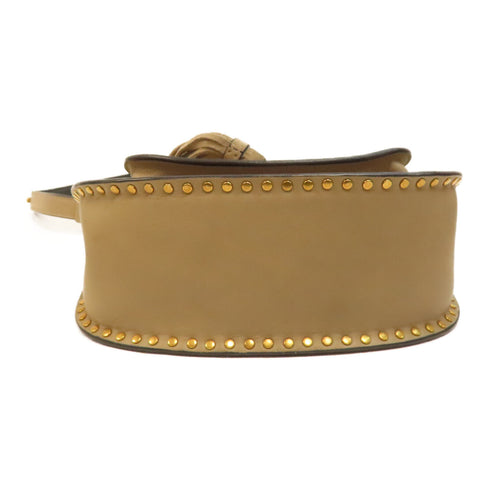 Chloe GHW Hudson Leather Crossbody Bag Shoulder Calfskin Leather Beige