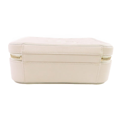 CHANEL CC GHW Vanity Hand Chain Shoulder Bag Calfskin Leather A93343 White