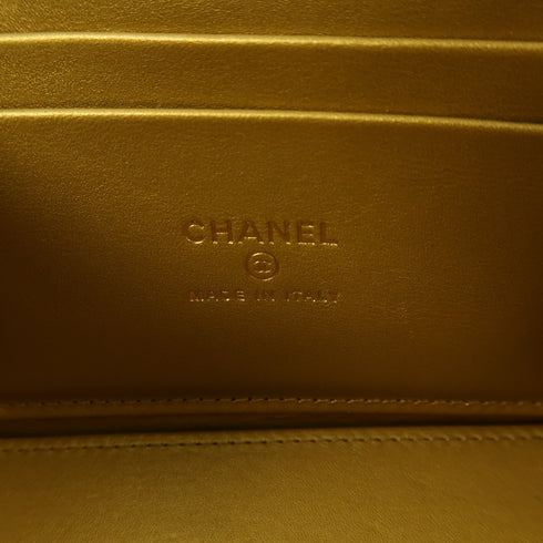 CHANEL Quilted CC GHW Vanity Case Chain Shoulder Bag Lambskin Leather Black v1