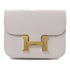 HERMES GHW Constance Slim Wallet Veau Epsom Leather Gris Pale White