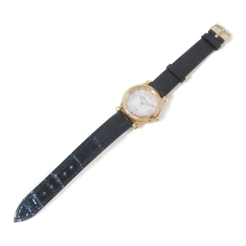 Chopard Happy Sport Automatic Watch 274893-5009 18K Pink Gold/Leather White