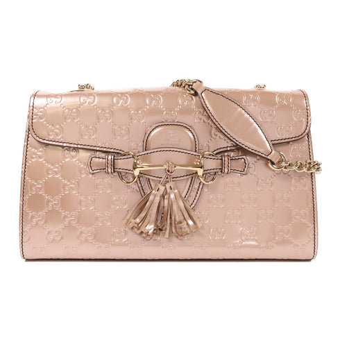 GUCCI GG GHW Emily Chain Shoulder Bag 295402 Leather Pink