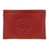 CHANEL CC Card case Calfskin Leather Red