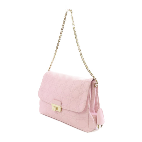 Christian Dior CD GHW Chain Shoulder Bag Calfskin Leather Pink