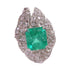 FINE JEWELRY 3.22ct Emerald 0.82ct Diamond Ring US#6.25 PT900 Platinum