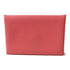 HERMES PHW Calvi Card Holder Evercolor Leather Rose Lipstick