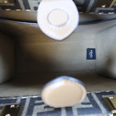 FENDI GHW Sunshine Small Shoulder Bag 8BH394 Canvas/Leather Brown