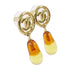 CHANEL CC Earrings L23/A Metal PVC Gold Tone Color Brown