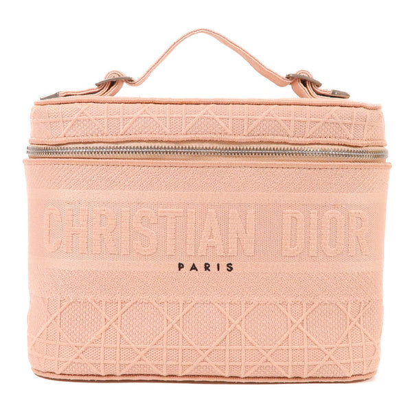Christian Dior CD SHW Vanity Case Hand Bag Canvas Pink