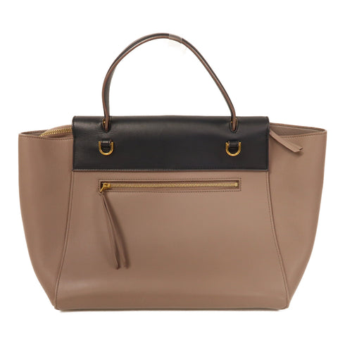 CELINE GHW Belt Bag Mini 2 Way Shoulder Bag Handbag Calfskin Leather Black/Brown