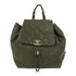 CHANEL CC SHW Backpack Rucksack Calfskin Leather Green