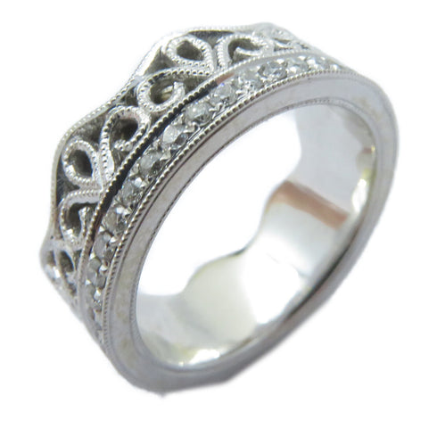 FINE JEWELRY Diamond Ring 18K White Gold US#3.5