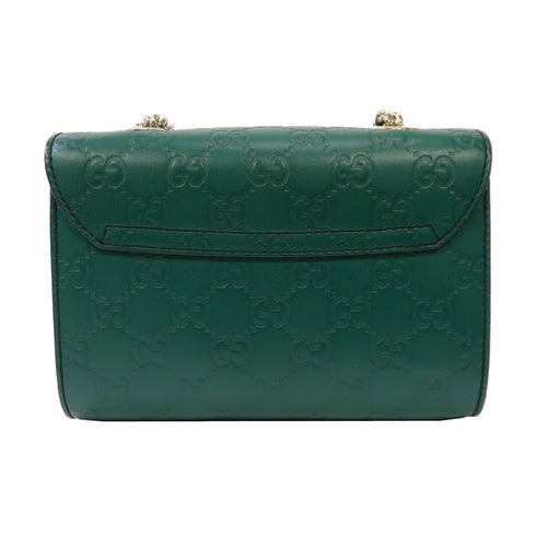 GUCCI GG GHW Mini Emily Chain Shoulder Bag 369622 Calfskin Leather Green