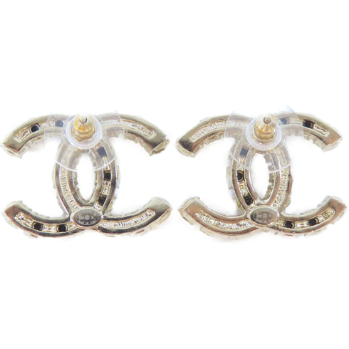 CHANEL CC Earrings Metal Gold/Black/White