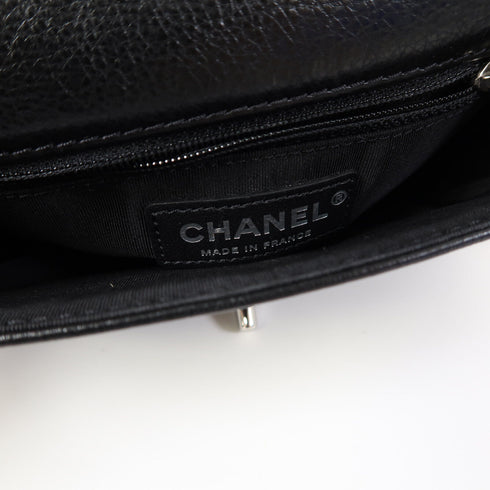 CHANEL CC SHW Chain Shoulder Bag Calfskin Leather Black v12