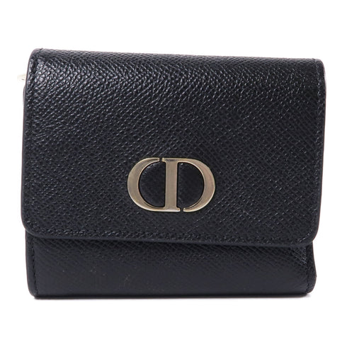 Christian Dior CD GHW Wallet Calfskin Leather Black
