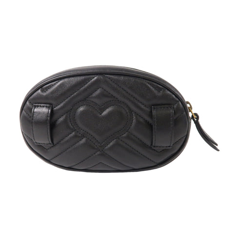 GUCCI GG GHW GG Marmont Belt Bag Waist Bag 476434 Calfskin Leather Black