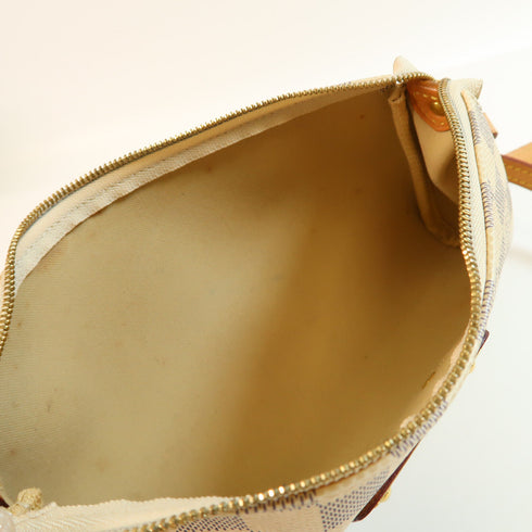 LOUIS VUITTON LV GHW Eva Chain Shoulder Hand Bag Damier Azur N55214 White