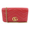 GUCCI GHW GG Marmont Chain Shoulder Bag 488426 Calfskin Leather Red