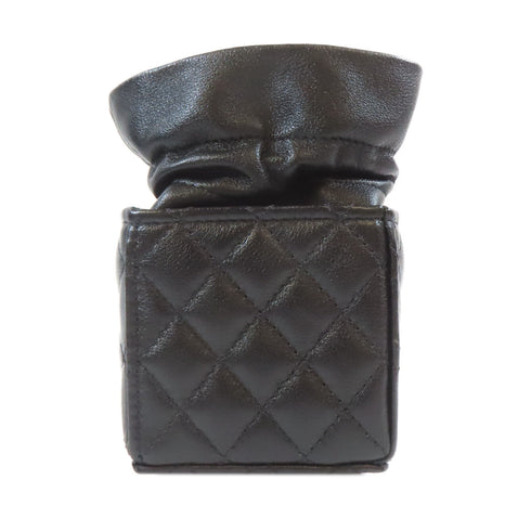 CHANEL CC GHW Mini Chain Shoulder Bag CD0055 Lambskin Leather Black