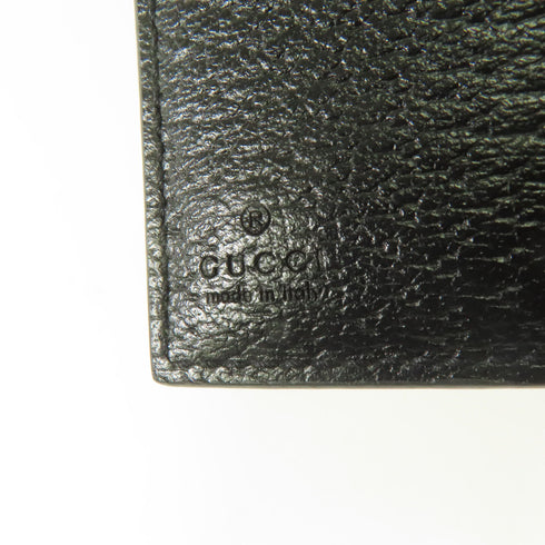 GUCCI GG GHW Card Case 428737 Calfskin Leather Black