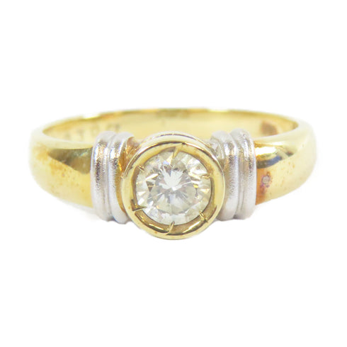 FINE JEWELRY 0.30ct Diamond Ring 18K Yellow Gold US#5.25