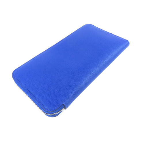 HERMES PHW Silk'In Classique Long Wallet Veau Epsom Leather Bleu Royal Blue