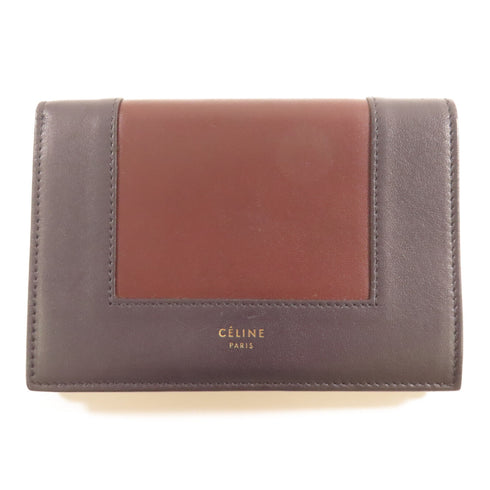 CELINE GHW Wallet Leather Blue/Red