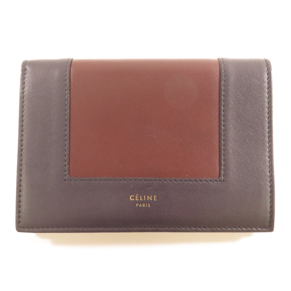 CELINE GHW Wallet Leather Blue/Red